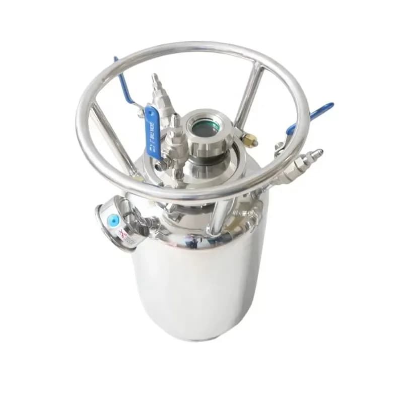 Stainless Steel Tri Clamp Recovery Solvent Tank With Safety Ring Handle and Flat Lid