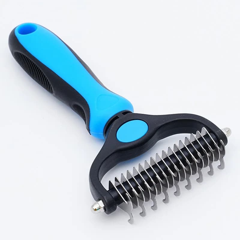 PET095 Double Sided Steel Teeth Cat and Dog Hair Removal & Hair Removal Primer Rake Comb Pet Grooming Brush Tool