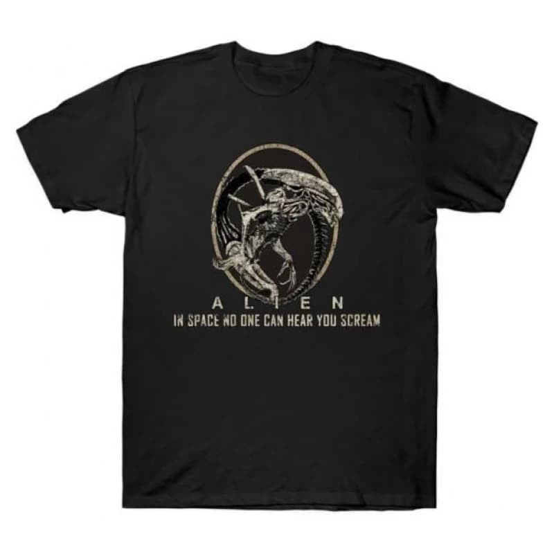 Xenomorph 1979 Alien  80s Horror movie Weyland Sci-Fic Gift T-Shirt 100% cotton Short Sleeve Graphic clothes All size tops S-6XL