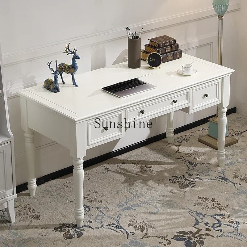 American solid wood simple small apartment room home writing desk study office computer desk       FT