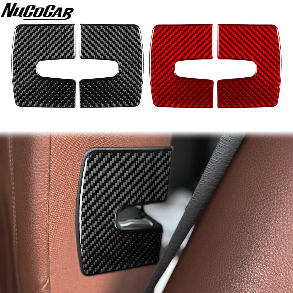For BMW X5 F15 2014-2018 Carbon Fiber Rear seat buckle Latch Panel Trim Cover Car Accessories Interior Decorative Stickers