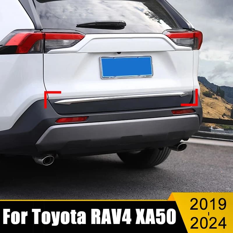 ABS Car Tail Gate Cover Trim For Toyota RAV4 RAV 4 XA50 Hybrid 2019 2020 2021 2022 2023 2024 Rear Trunk Door Strip Sticker