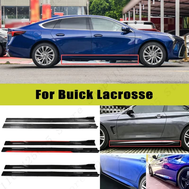 For Buick Lacrosse Racing Sport Side Skirts 2.0/2.2M 86.6" ABS Splitters Extended Lip Body Kit Bumper Modified Parts 8Pcs