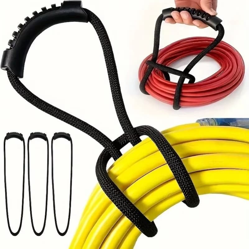 Storage Strap Heavy-Duty Hook and Loop Cord Carrying Strap, Hanger, and Organizer with Handle for Pool Hoses Garden Hoses Cables