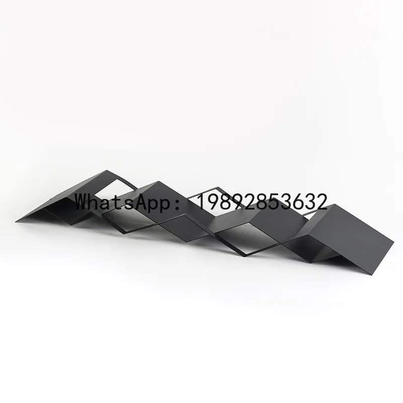 ZF Modern Light Luxury Abstract Art Wave Folding Tray Ornament for Model Home Decoration and Display, High-end Storage