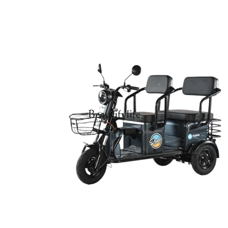 03.-New electric car three-wheeled household small elderly leisure transportation women pick up and drop off children passenger