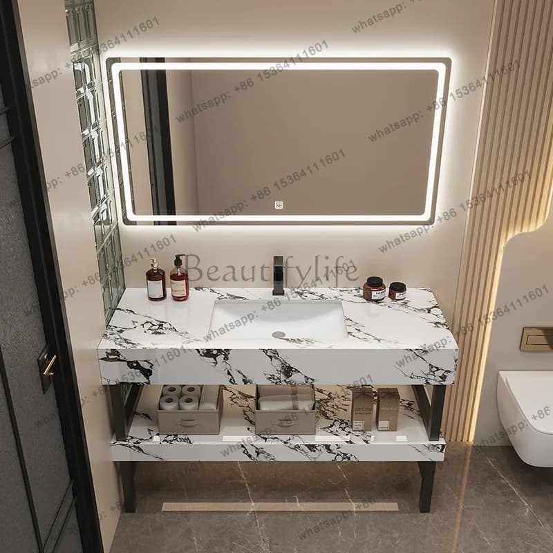 ljy Mirror Luxury Bathroom Cabinet Decorations Modern Skincare Bathroom Cabinet White Toilet Sink Archivadores Trendy Furniture