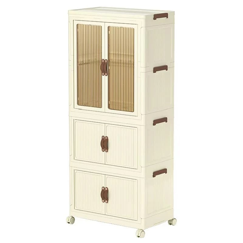 Multifunctional large-capacity plastic wardrobe cabinet folding storage box cabinet