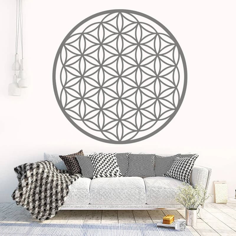 Flower Of Life Boho Decals, Vinyl Mandala Sticker Seed Of Life Wall Decoration Geometric Pattern Mandala Deco Modern MT27