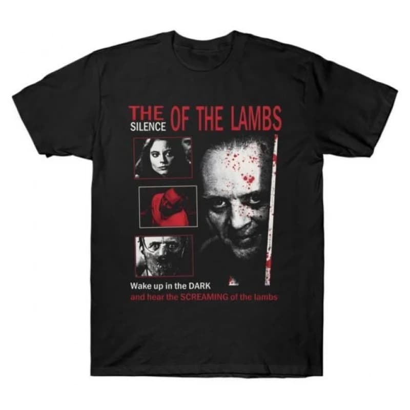 Wake up in the Dark Silence of the lambs Horror movie Hannibal Gift t shirt Scary Cannibal Graphic Clothes All size Tee S-6XL