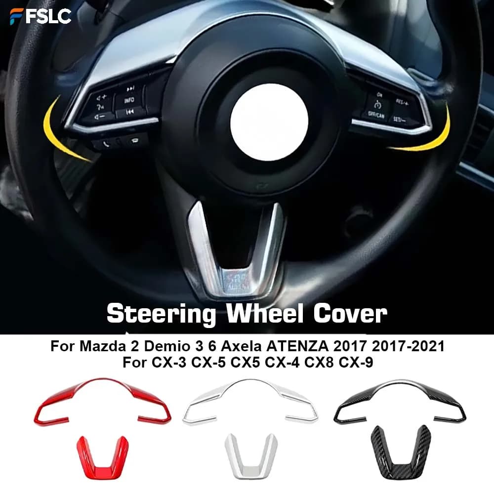 ⭐Genuine⭐ Decoration Steering Wheel Cover For Mazda 2 Demio 3 6 Axela ATENZA 2017 2017-2021 For CX-3 CX-5 CX5 CX-4 CX8 CX-9
