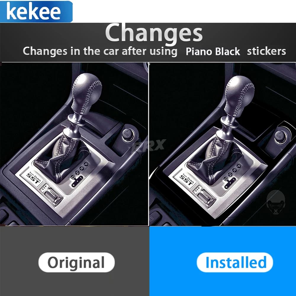 For Mitsubishi Lancer EVO GTS 2008 2009 2010 2011 2012-2015 Piano Black Car Ashtray Gear Panel Auto Interior Trim Sticker 6Pcs