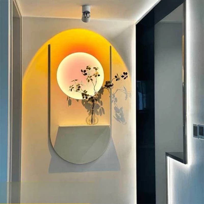 Cream wind entrance entrance decorative painting, sunset lamp painting, sandstone modern three-dimensional texture painting