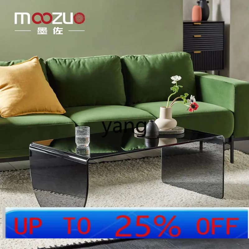 LH  Nordic minimalist glass coffee table transparent gradual change coffee tea table household simple creative coffee table