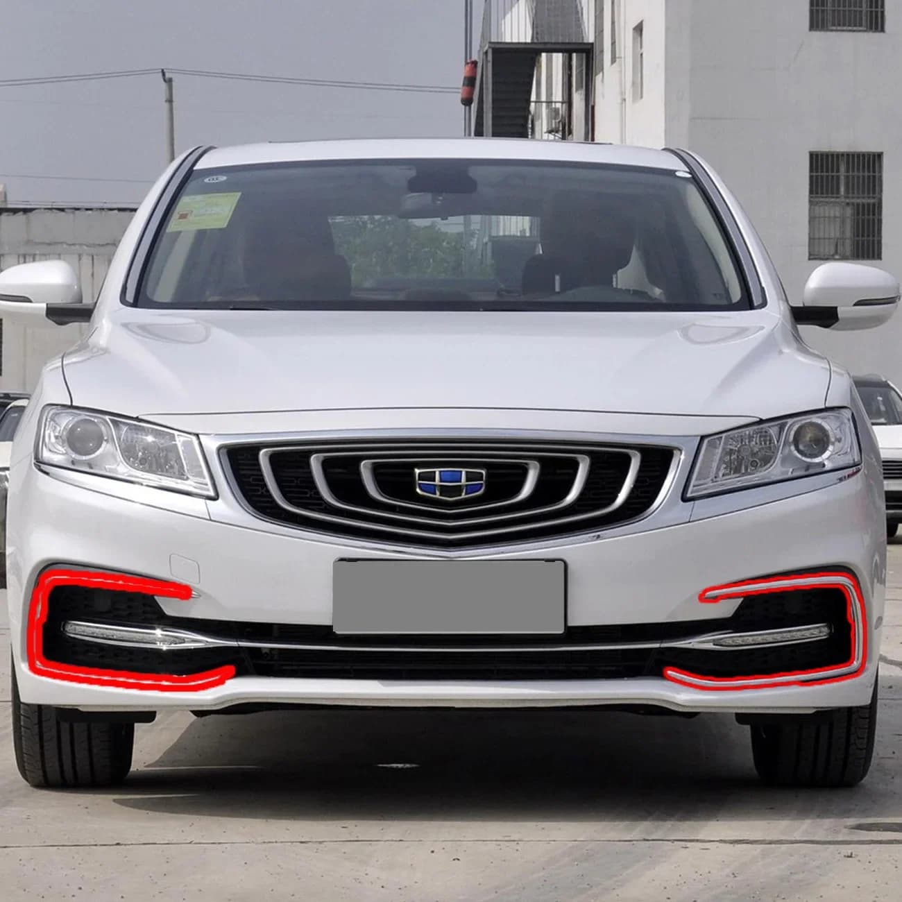 Geely BORUI Emgrand GT Fog Lamp Bright Strip Front Grille ABS Silver Trim