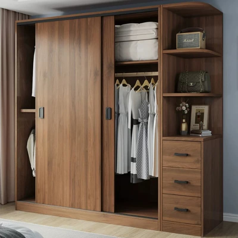 Sliding Doors Storage Cabinets Bookcase Unit Space Saving Wardrobe Closet Retro Bedroom Armarios De Ropa Room Accessories