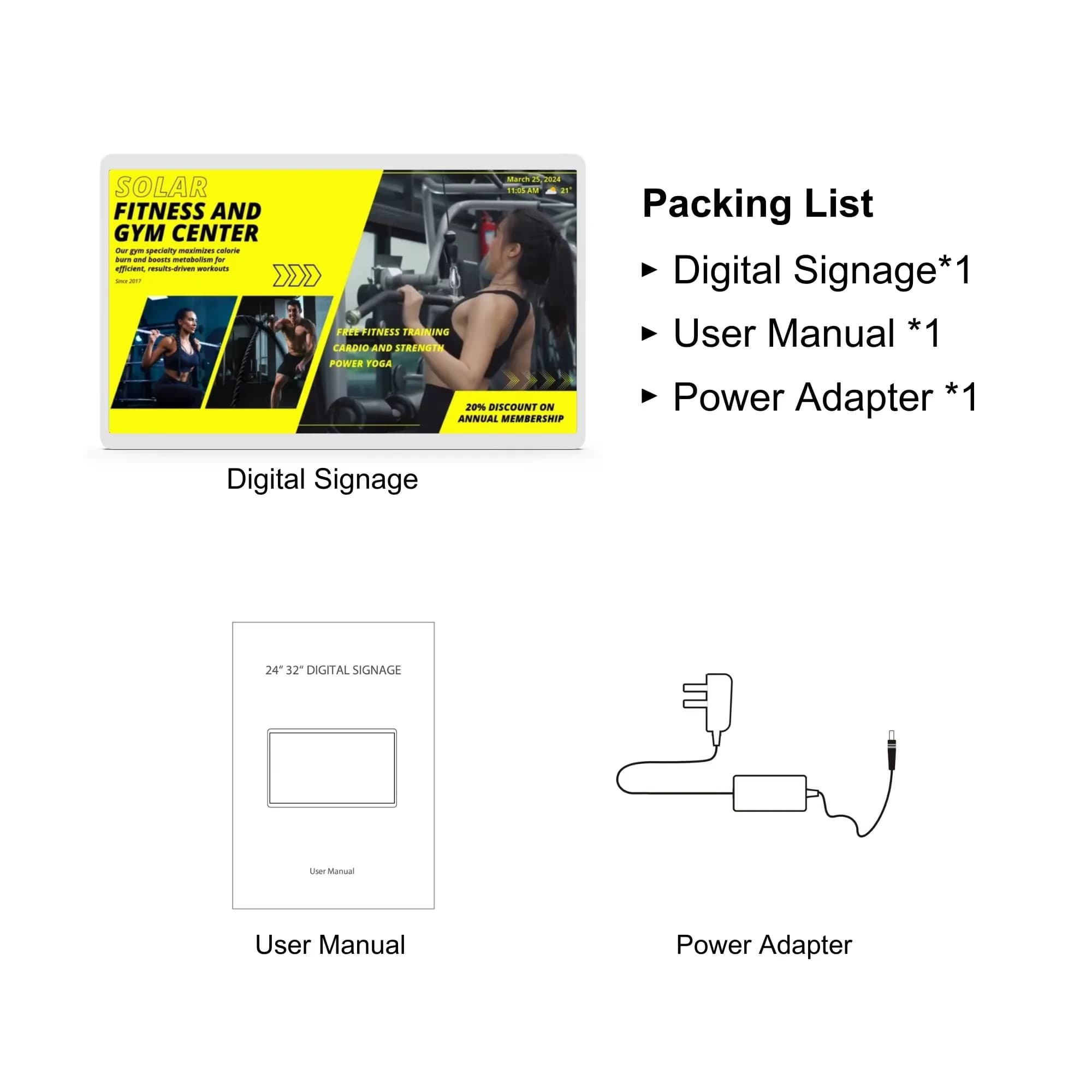 32 Inch UHD 4K Android 14 Tablet With 8-core CPU Landscape & Portrait POE  Wall Mount White & Black Color  IN Display