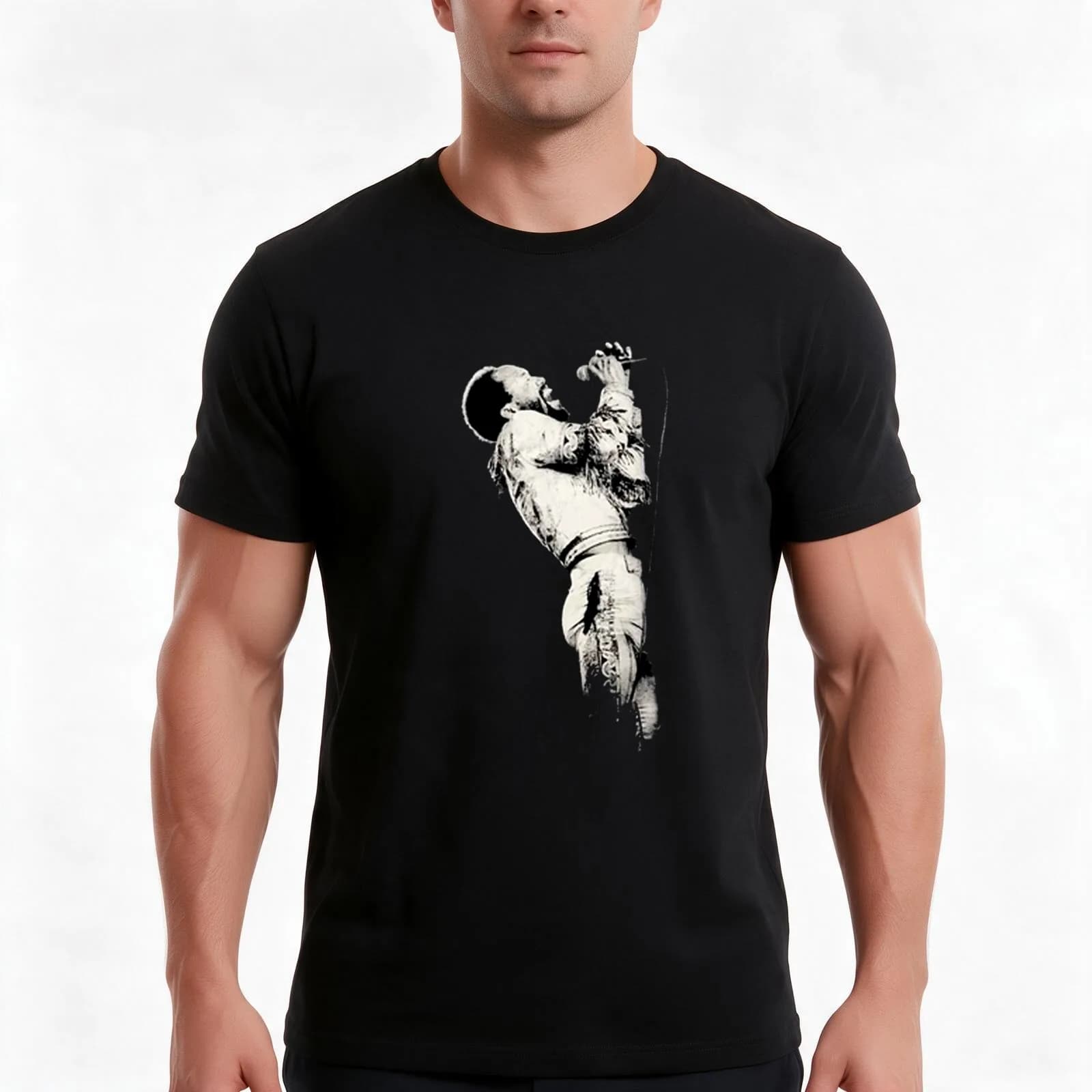 New MAURICE WHITE T-Shirt, Summer Casual Cotton Tee, Oversized Streetwear Tops, Vintage Graphic Print, Loose Fit Short Sleeve
