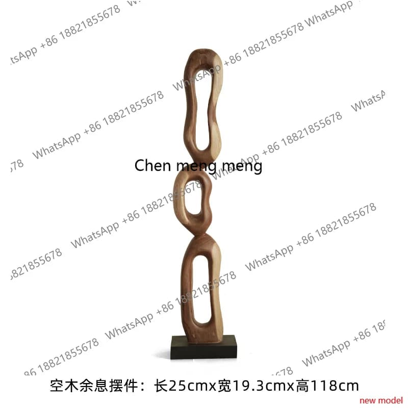 H178wabi-sabi abstract art solid wood sculpture large ornament, hotel living room entrance floor decoration