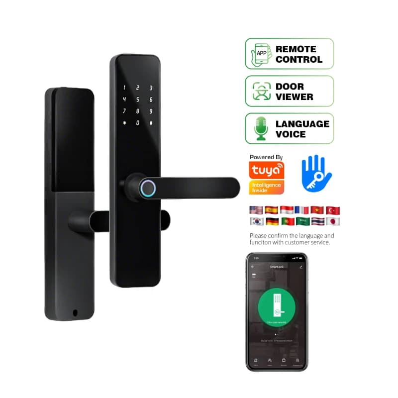 LPL012 High Security Cylinder Smart Fingerprint Bedroom Electronic Digital Door Lock Remote Control