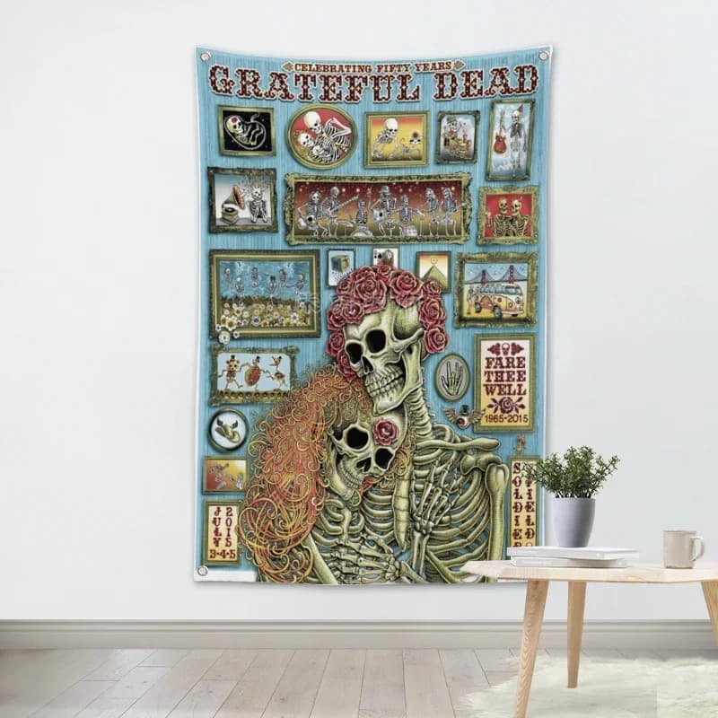 GRATEFUL DEAD Heavy Metals Rock Music Banners Hanging Flag Wall Sticker Cafe Restaurant locomotive club Live Background Decor