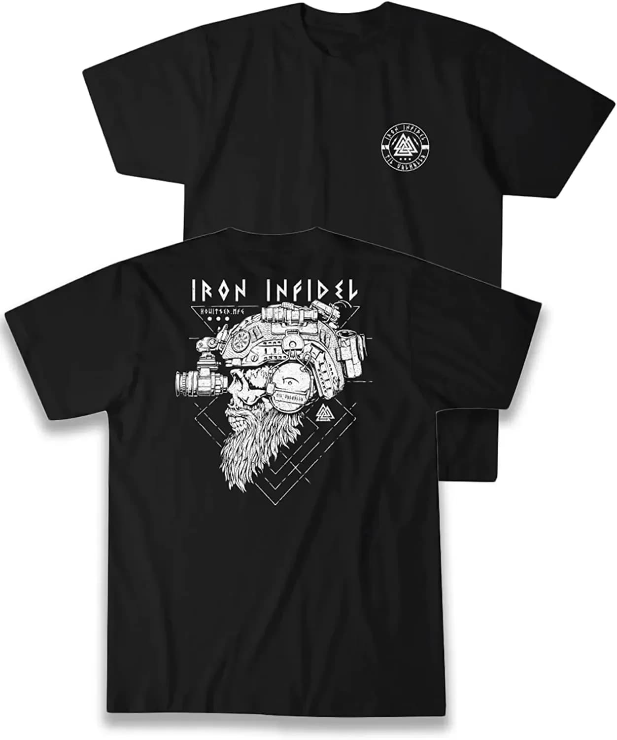Til Valhalla Shirt American Beard Warrior Tactical Skull T Shirt New 100% Cotton Short Sleeve O-Neck T-shirt Casual Mens Top