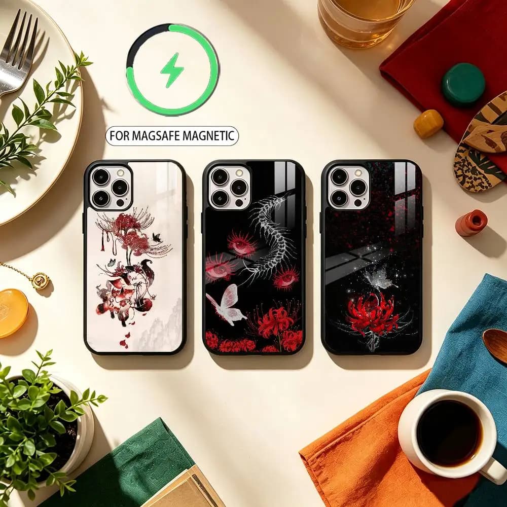 Red Spider Lily Flower  Phone Case For iPhone17,16,15,14,13,12,11 Plus,Pro Max Magnetic For Magsafe Wireless Charging