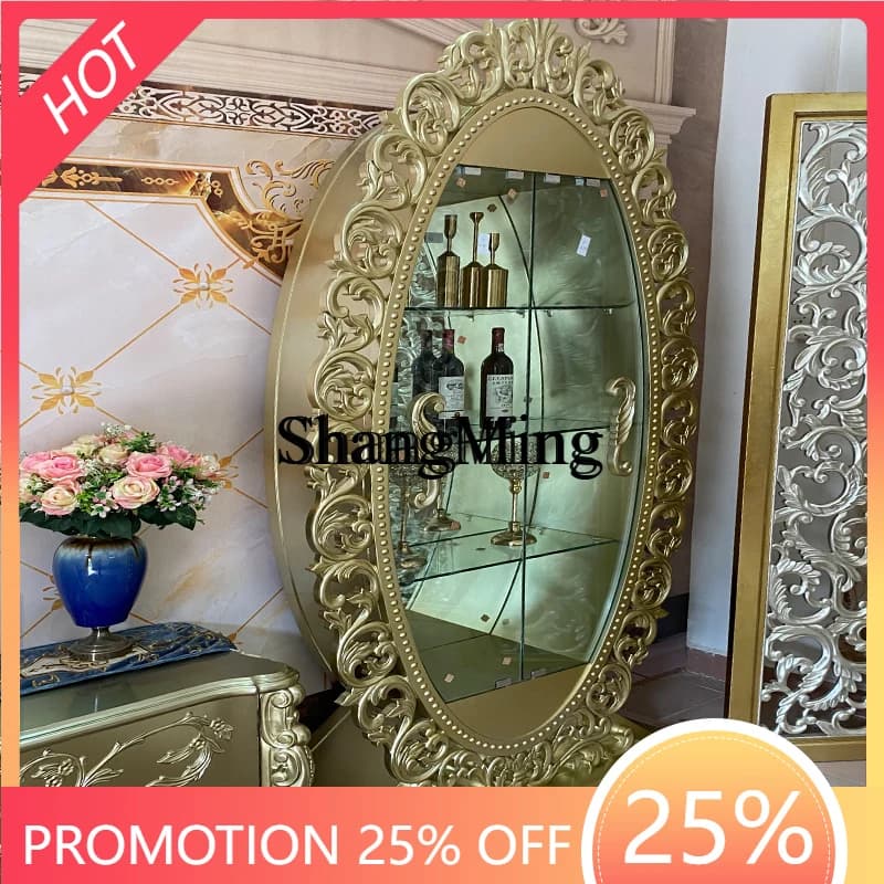 FG good-looking  modern simple wall display cabinet living room solid wood light luxury high-end decorative cabinet