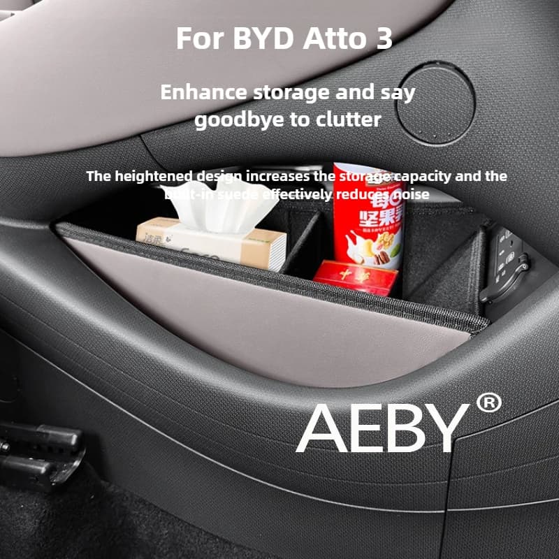 AEBY For BYD Atto 3 Smart Driving Edition 2022-2025 Car Console Organize,Anti-Slip Car Interior Accessorie,Raised Storage Box