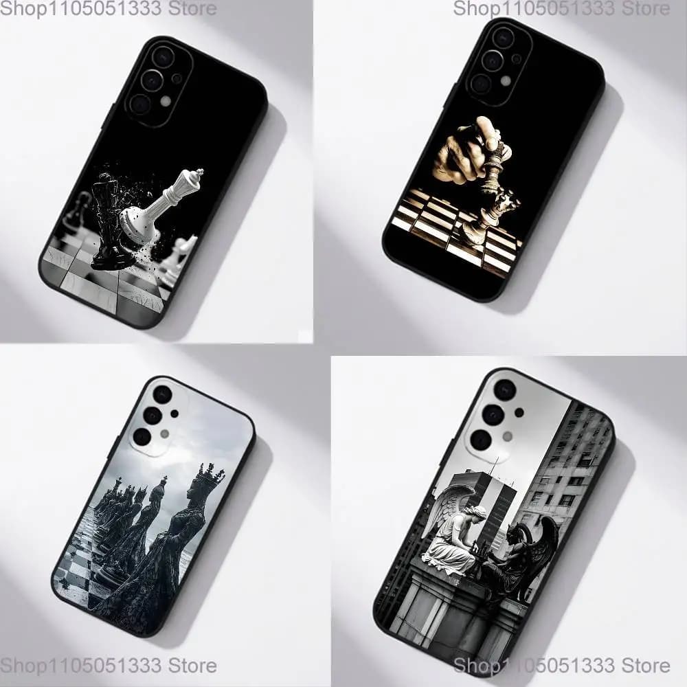 Chess Phone Case For Samsung S25,S24,S21,S22,S23,S30,Ultra,S20,Plus,Fe,Lite,5G Black Cover