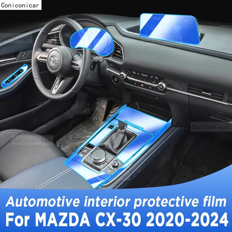 For MAZDA CX30 2020-2024 Panel Navigation Screen Automotive Interior TPU Protective Film Cover Anti-Scratch Accessories