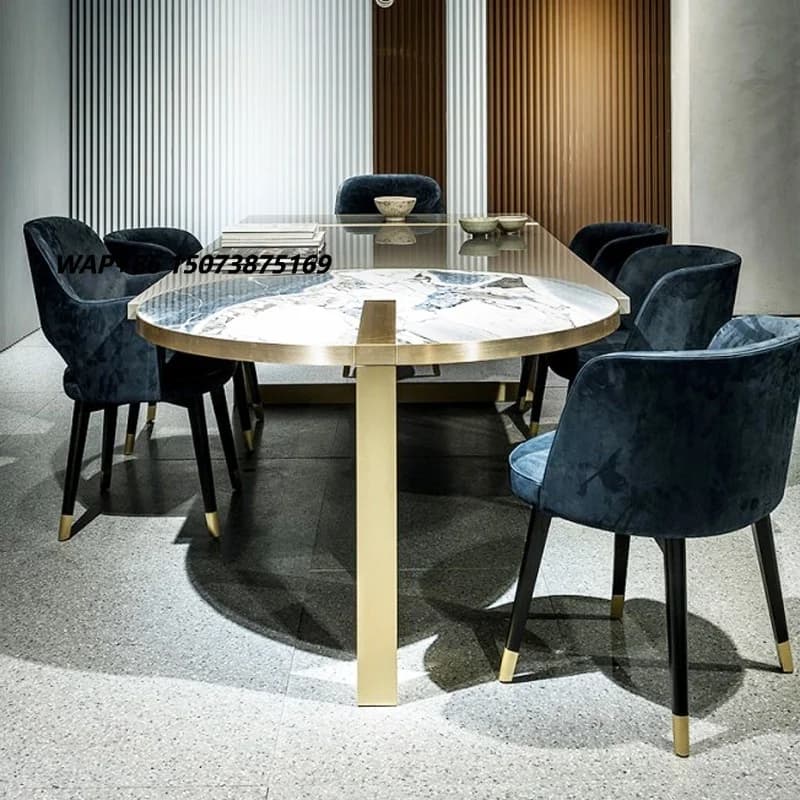 Light Luxury Modern Minimalist Italian Marble Design BATER Dining Table Chair Set Creative Stylish for Living Room Furniture
