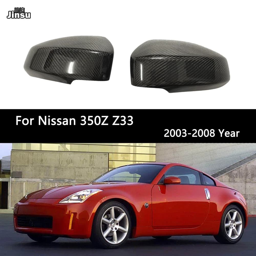 1 Pair/set OEM Style Rearview Mirror Cover Carbon Fiber Side Rear View Mirror Cover Cap for Nissan 350Z Z33 3.5 V6 2003 - 2008
