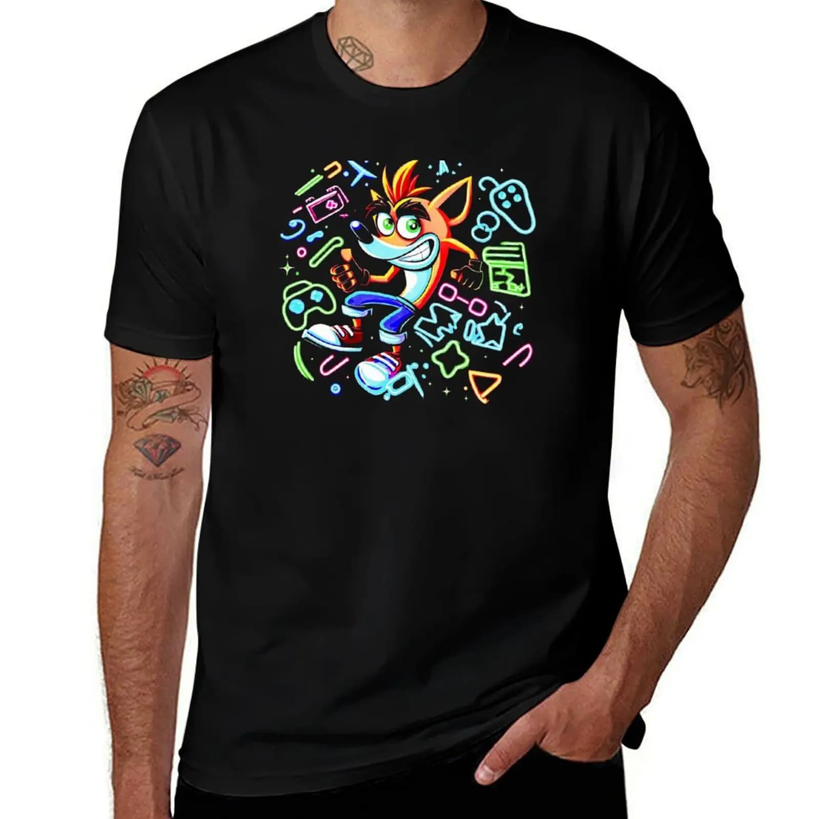 Neon Crash T-Shirt Large Size Loose Casual Tee T-Shirt