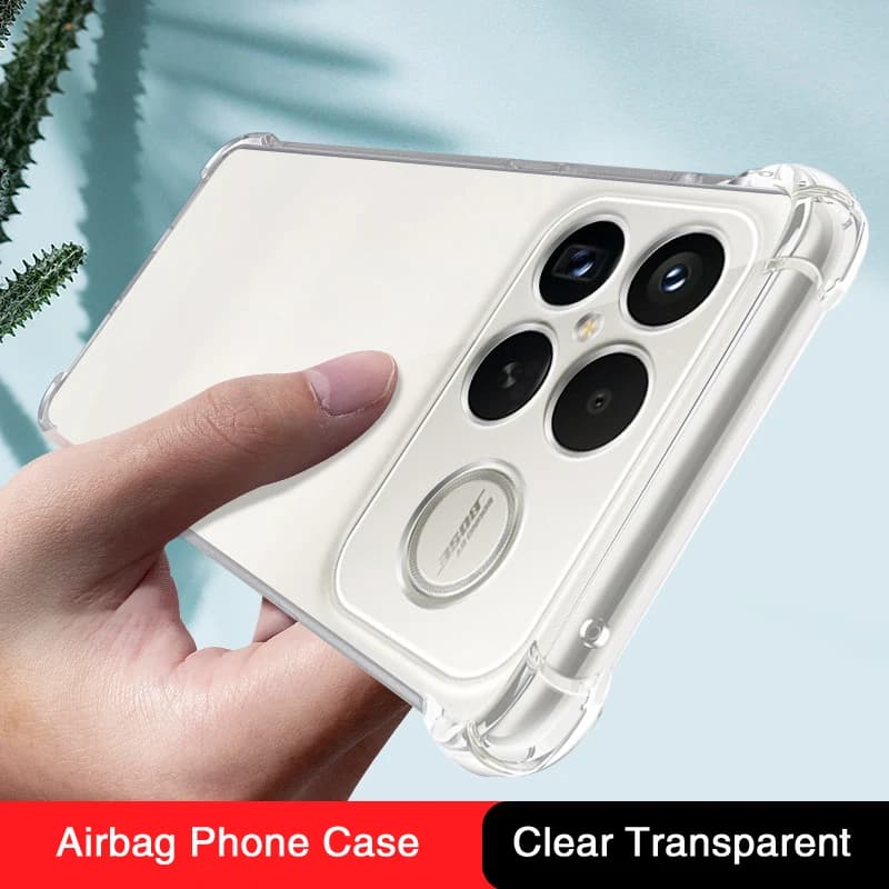 Luxury Airbag Phone Case for Xiaomi Poco F8 Ultra Pro 5G Soft Clear Coque Silicone Shockproof Thin Back Cover Transparent Fundas