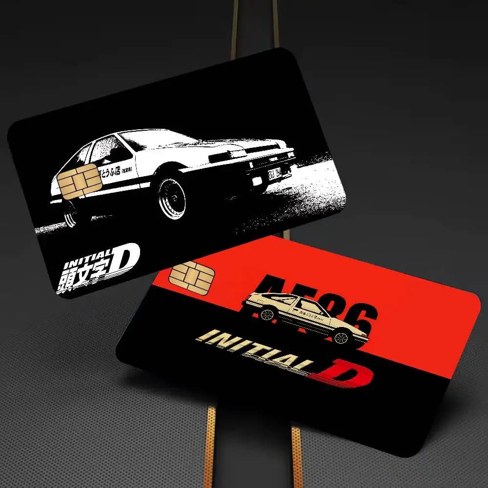 Initial D Anime Anime Spend or Save Funny Shell On Off Ultra Thin No Fade Sticker Skin Cover Film for Debit Credit Card