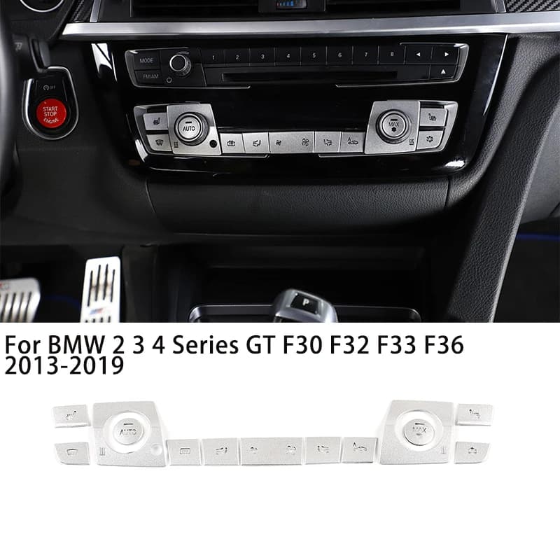 For BMW 2 3 4 Series GT F30 F32 F33 F36 13-18 Aluminum Alloy Car Air Conditioning Button Trim Stickers Interior Car Accessories