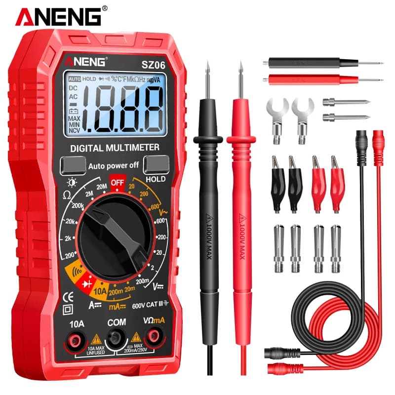 Digital Multimeter Voltage Tester Voltmeter ANENG SZ06 TRMS 2000 Counts Auto-Ranging Ohm Volt Amp Meter Measuring AC/DC Voltage