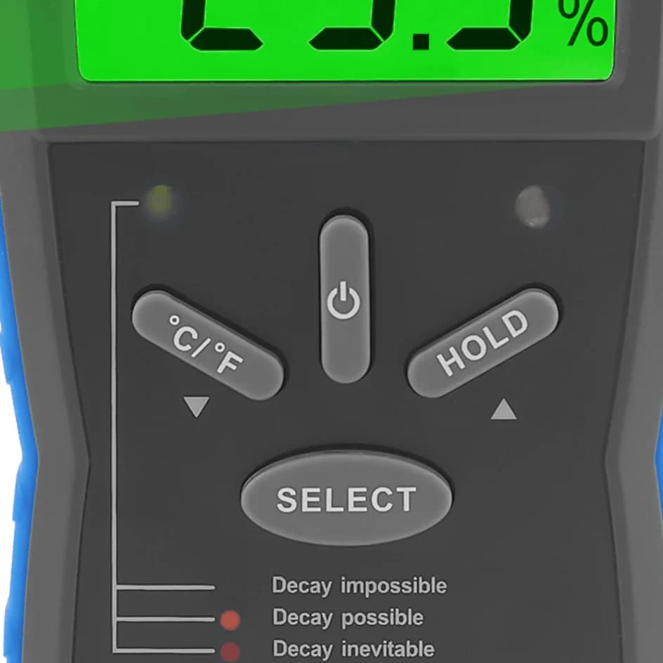 HP-883C Digital Wood Moisture Meter with Temperature, Pin-Type Probe Detector & Backlight for Woodworking & Home Inspection