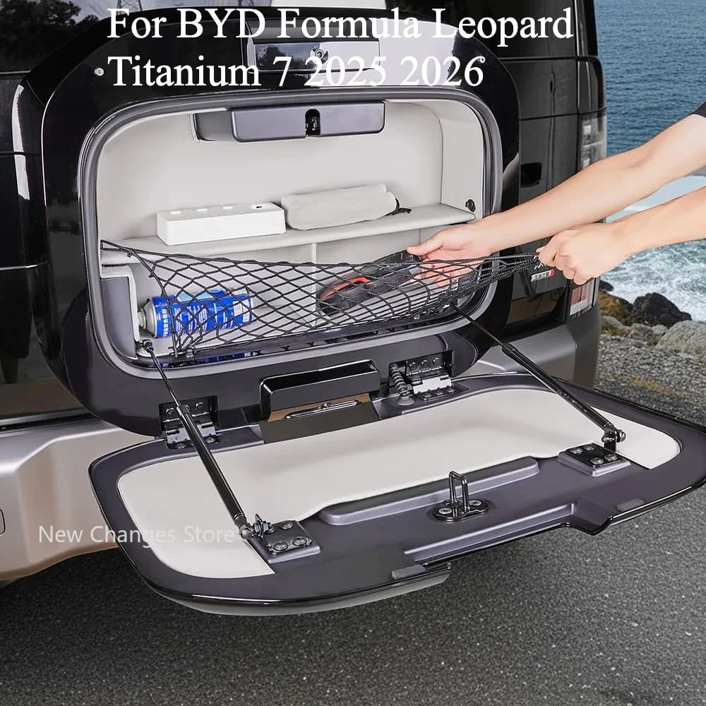 For BYD Ti 7 Tailgate Small Book Bag Storage Pocket Interior  Accessories Multi Functional Storage Frame
