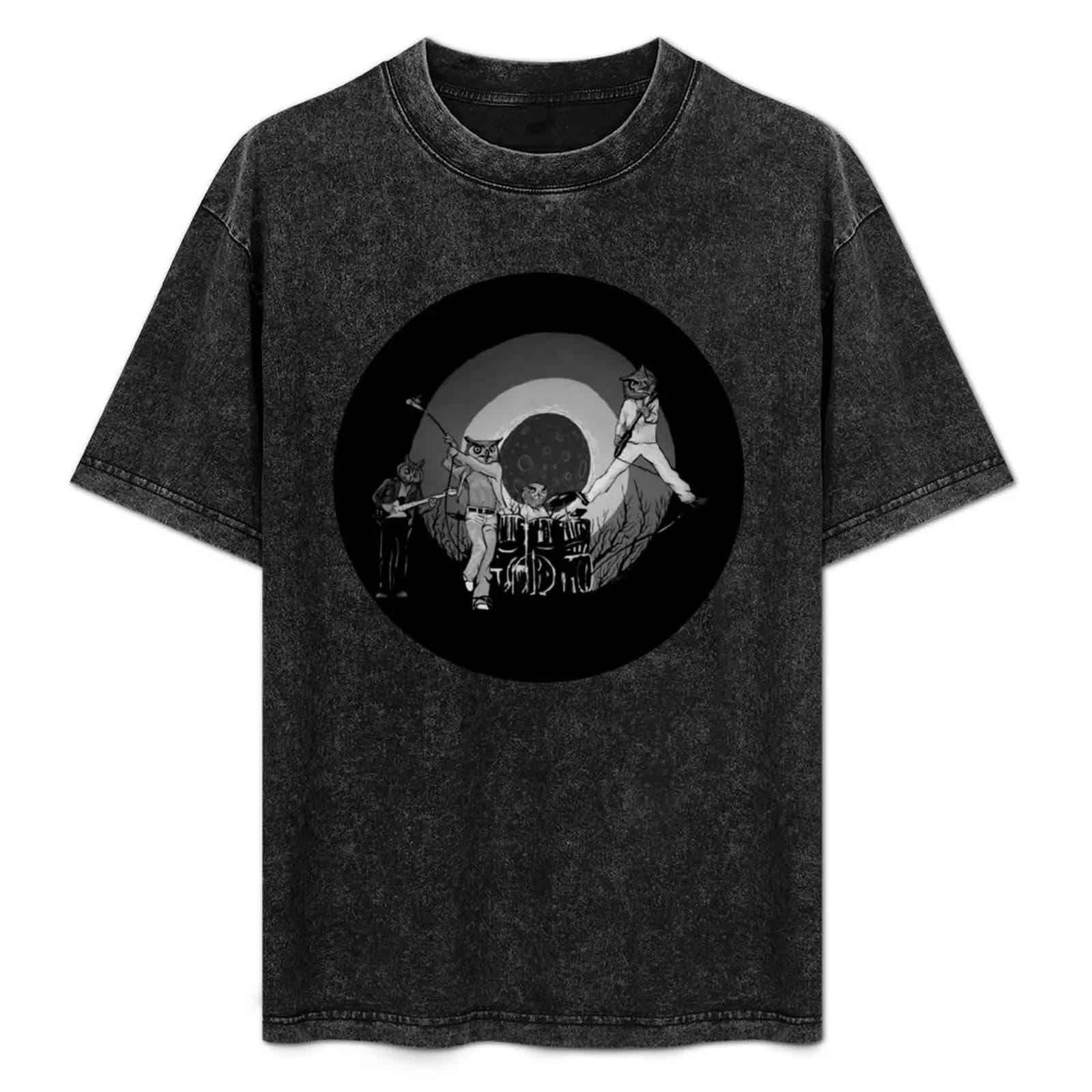 The Hoo Black and White Version (The Kids Owl Alright) T-Shirt Work Daily Short Sleeve Top