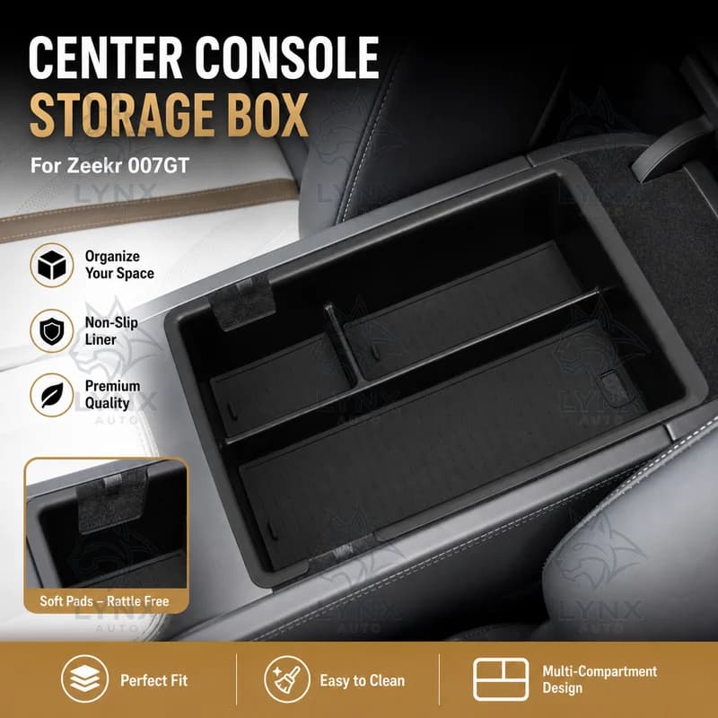 For Zeekr 007GT Center Console Armrest Storage Box Car Interior Organizer Accessories Custom Modification Parts