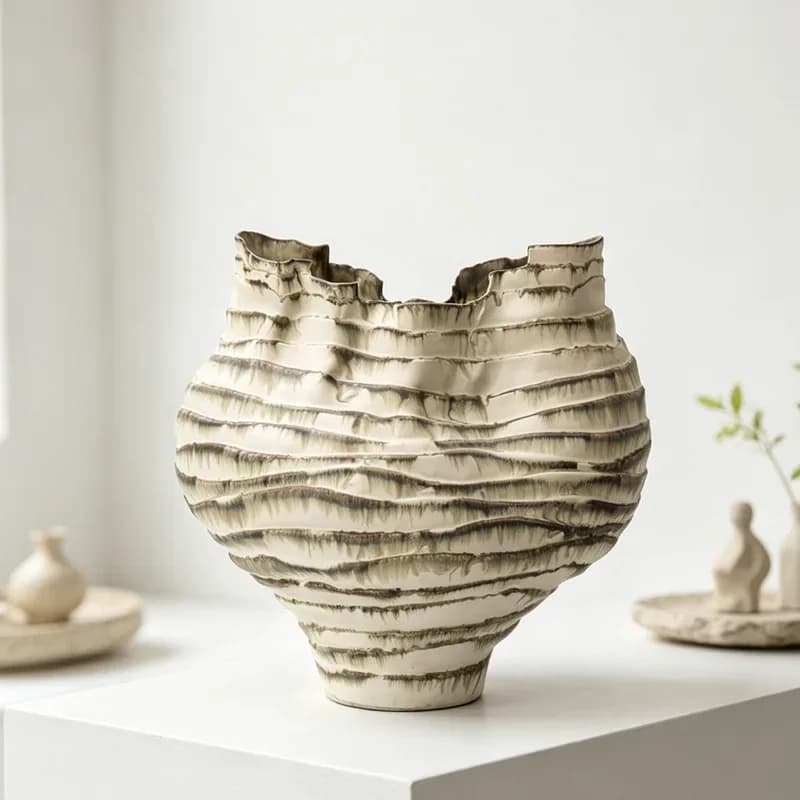 yjq medieval wabi-sabi original ceramic vase, art B & B restaurant sculpture flower arrangement jewelry