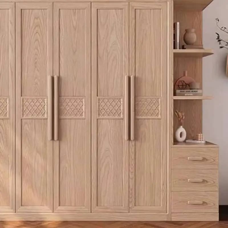 Vintage Japanese Wardrobe Closet Glossy Luxury Wooden Adult Wardrobe Closet Storage Low Price Guarda Roupas Bedroom Furniture