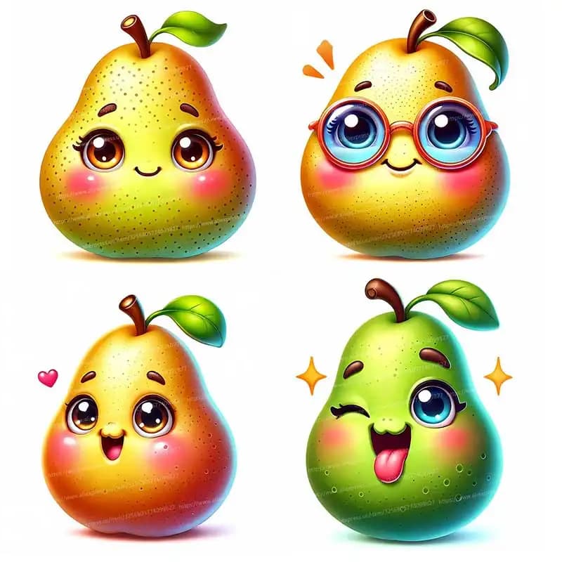 Cute Pear Wall Sticker Kitchen Decoration Dining Room Living Room Cabinet Refrigerator Home Decoration Decal Stickers M1485