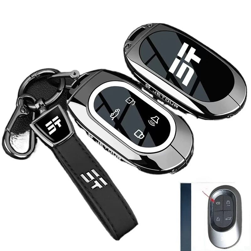 Premium Zinc Alloy Key Cover Case for Jetour X70 PLUS CDM / Shanhai L9 / L7 Plus (2024) - Protective Key Fob Shell Keychain