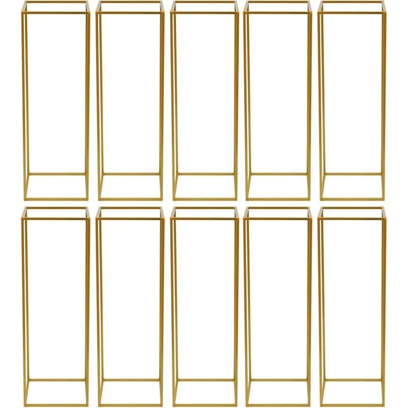 Gold Metal Wedding Flower Stand Set, Column for Decoration, Geometric Vase Tables Centerpieces Set for Parties10PCS 31.5 Inch