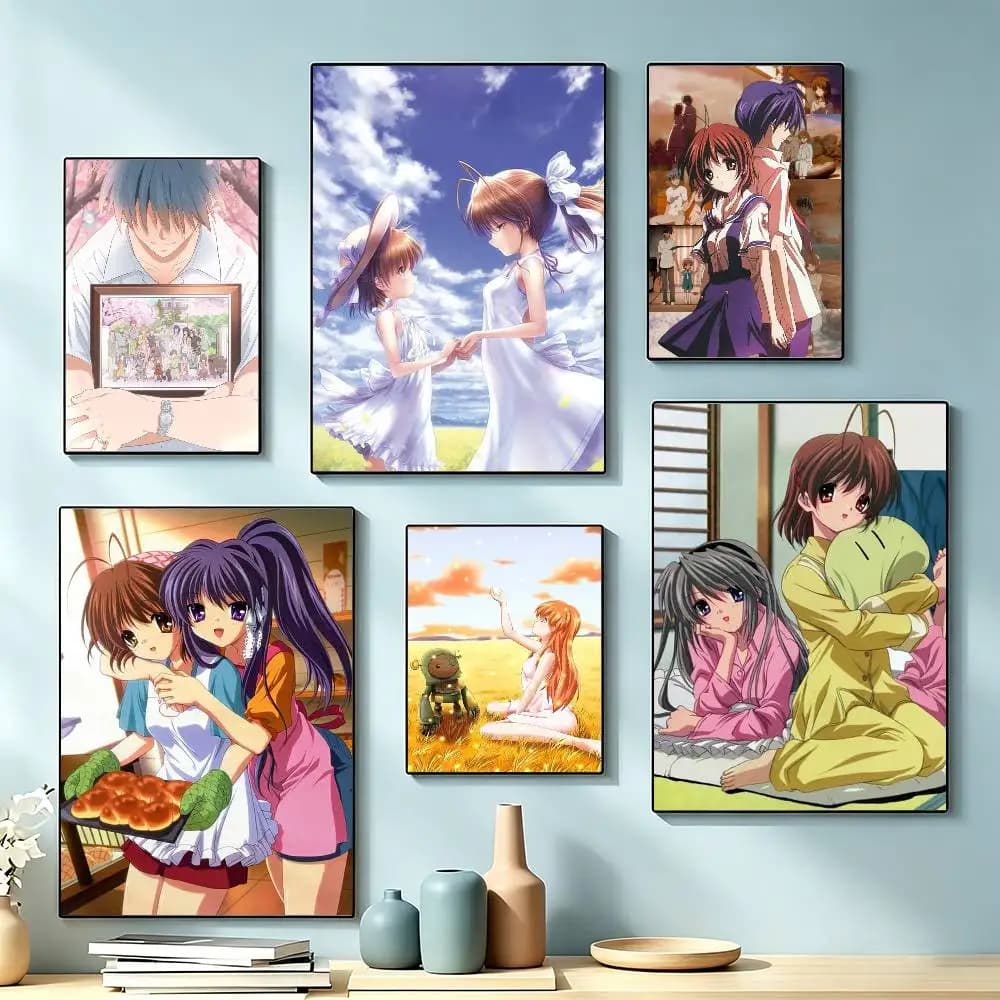 Anime C-Clannad After Story  Poster Waterproof Wall Art Sticker For Bar Living Room Vintage Decor High Quality Print Gift