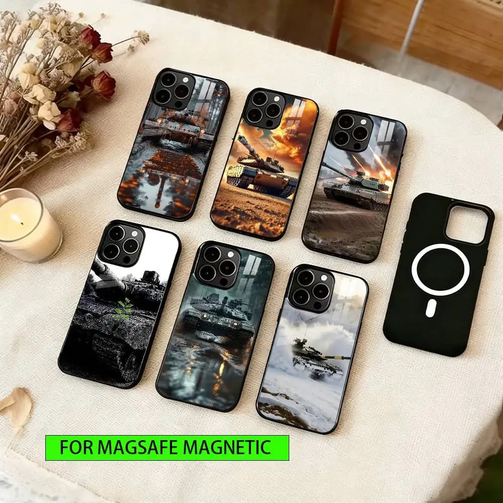Heavy tank Phone Case For iPhone17,16,15,14,13,12,11 Plus,Pro Magnetic For Magsafe Wireless Charging
