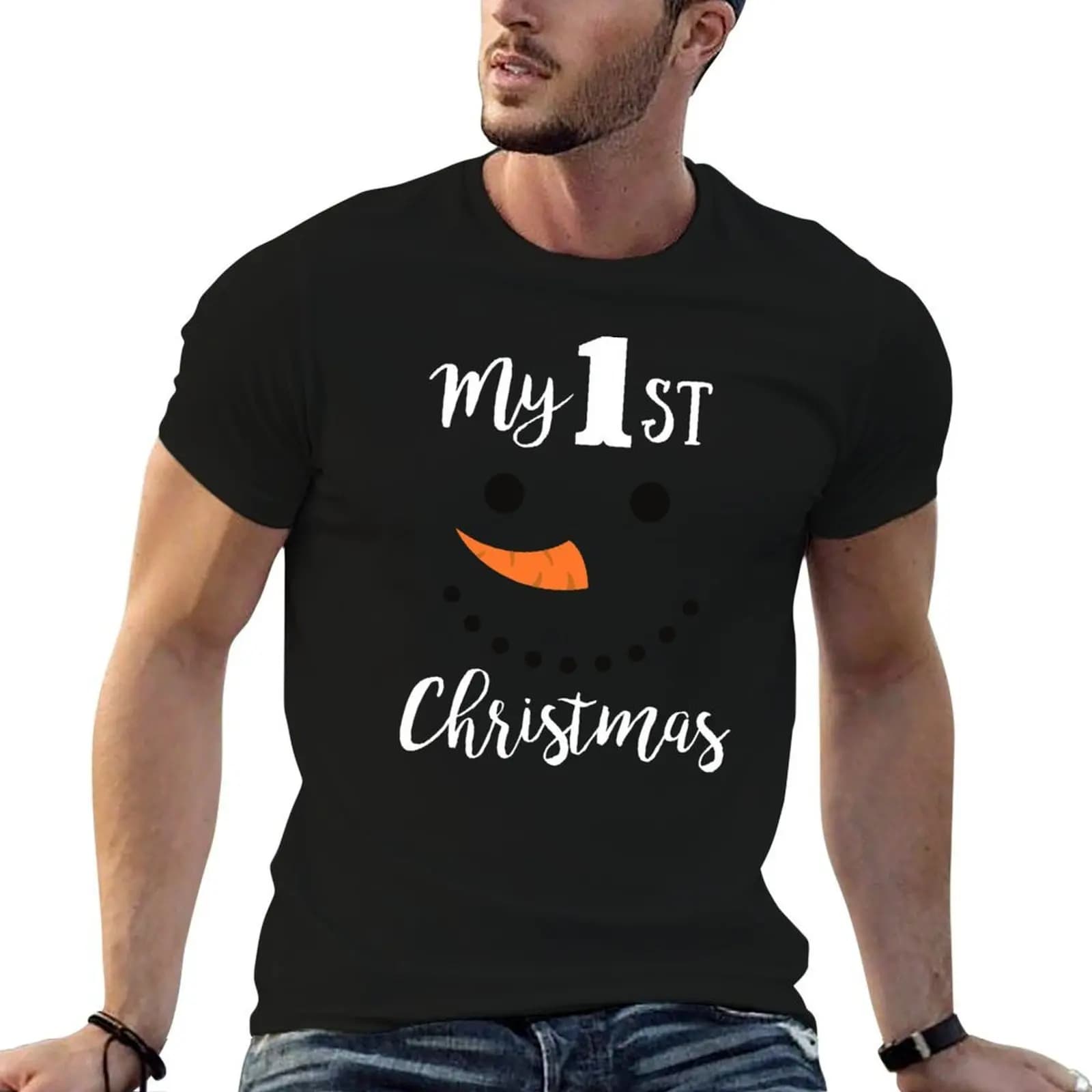 Cute 1st Christmas Design For Baby T-Shirt vintage anime shirt customs mens t shirts top quality
